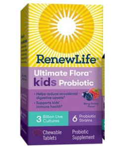 Renew Life Ultimate Flora Kids Probiotic, 3 Billion, 60 Chewable Tablets