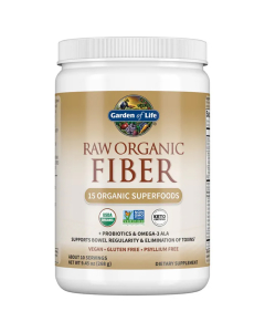 Garden of Life RAW Fiber Organic Powder, Unflavored, 9 oz.