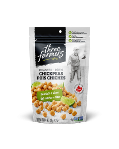 Three Farmers Sea Salt Lime Roasted Chickpeas - Front view