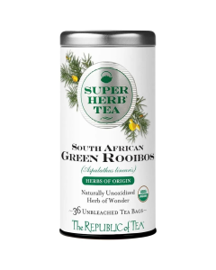 The Republic of Tea Organic South African Green Rooibos SuperHerb Herbs of Origin Tea - Front view