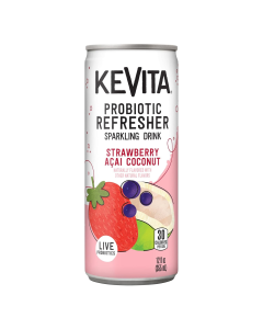 KeVita Strawberry Acai Coconut Probiotic Sparkling Drink - Front view