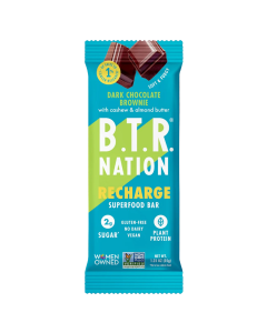 B.T.R Nation Dark Chocolate Brownie Recharge Protein Bar - Front view