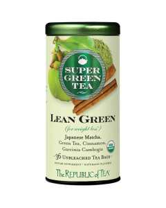 The Republic of Tea Organic Lean Green SuperGreen Tea Bags - Front view