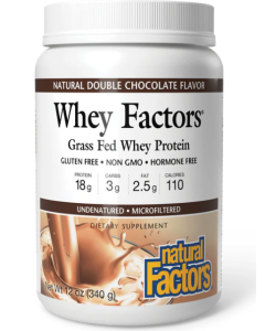 Natural Factors Whey Factors Grass Fed Double Chocolate Protein Powder - Front view