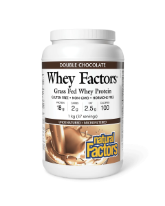 Natural Factors Whey Factors Grass Fed Double Chocolate Protein Powder - Front view