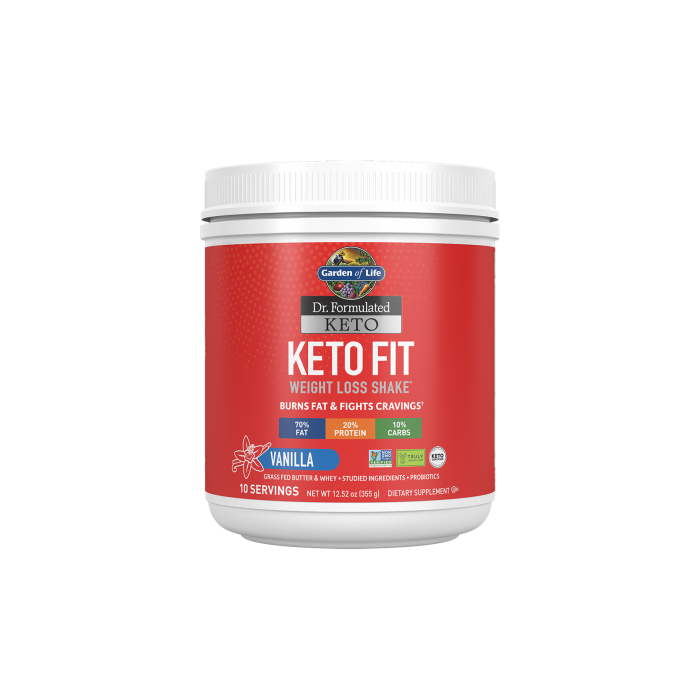 Garden of Life Dr. Formulated Keto Fit Vanilla Shake, 355 gm. 