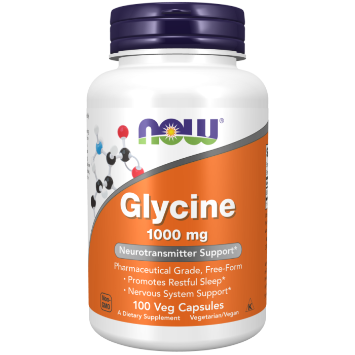 NOW Foods Glycine 1000 mg - 100 Veg Capsules