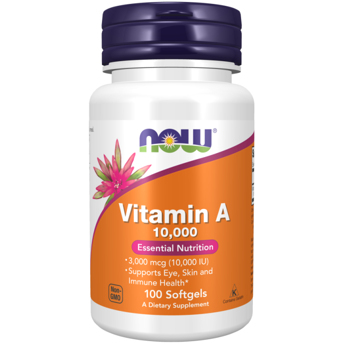 NOW Foods Vitamin A 10,000 IU - 100 Softgels