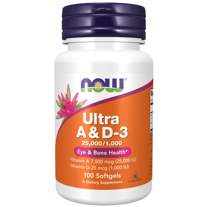 NOW Foods Ultra A & D-3 25,000/1,000 - 100 Softgels