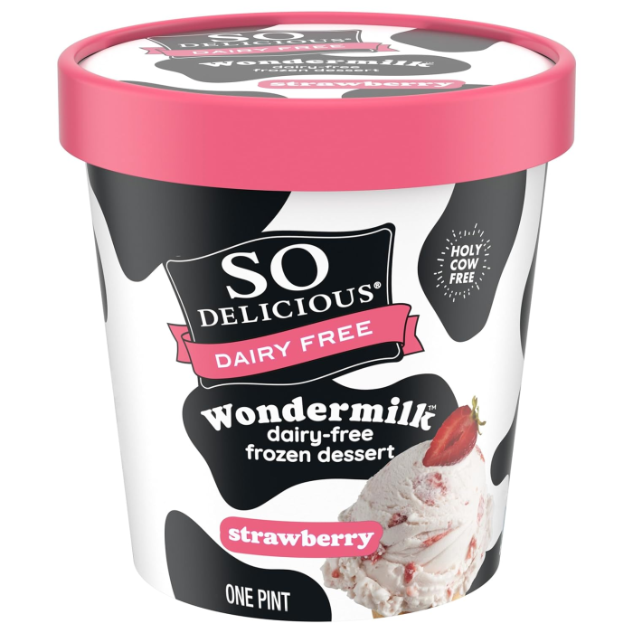 So Delicious Dairy Free Wondermilk Frozen Dessert Strawberry - Front view