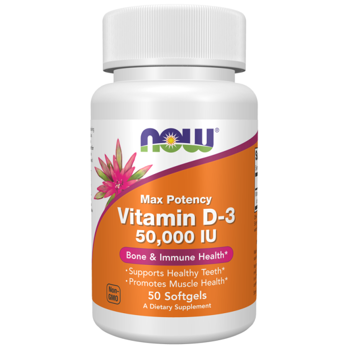 NOW Foods Vitamin D-3 50,000 IU - 50 Softgels