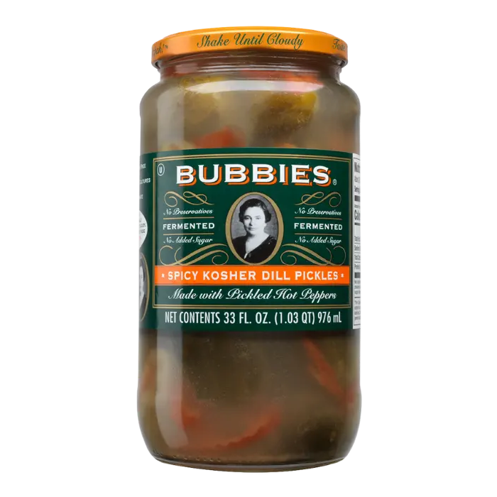 Bubbies Spicy Kosher Dills Pickles - Front view