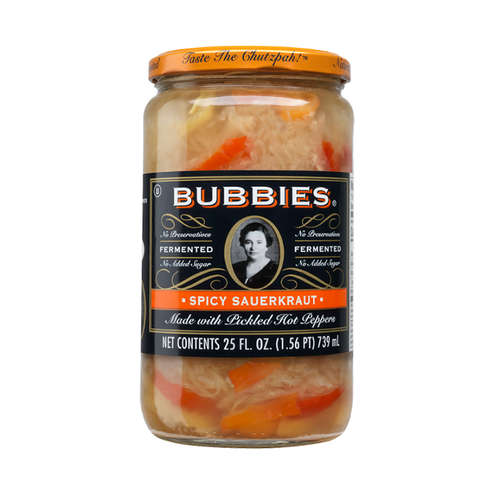 Bubbies Spicy Sauerkraut - Front view