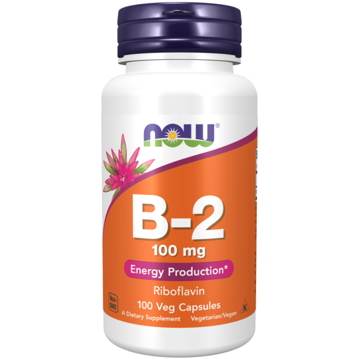 NOW Foods Vitamin B-2 100 mg - 100 Veg Capsules