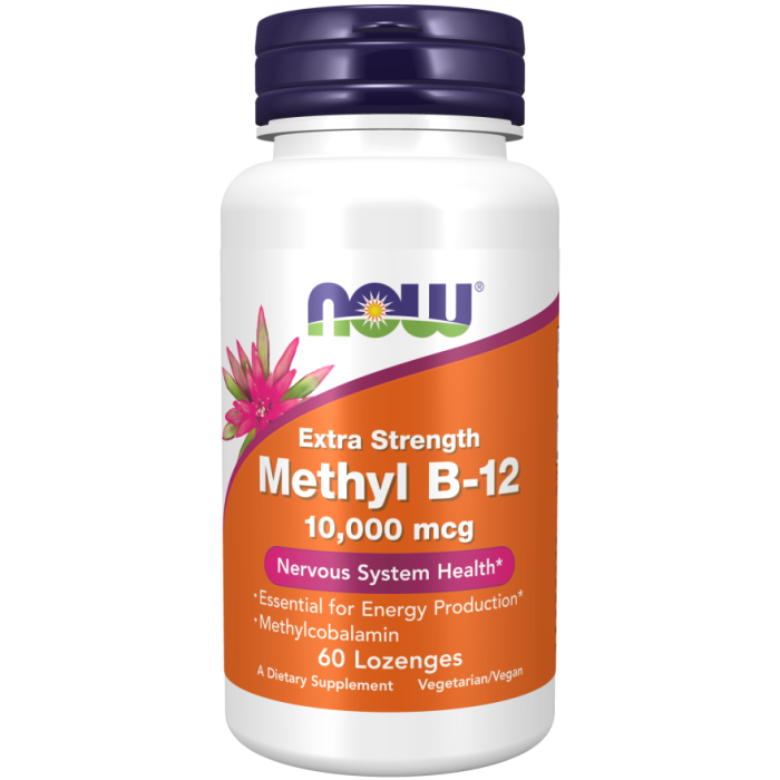 NOW Foods Methyl B-12, Extra Strength 10,000 mcg - 60 Lozenges