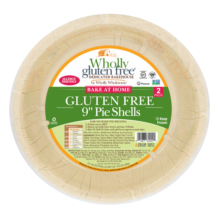 Wholly Wholesome 9inch Pie Shell Gluten Free - Front view