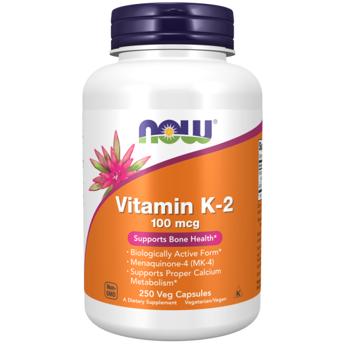 NOW Foods Vitamin K-2 100 mcg - 250 Veg Capsules