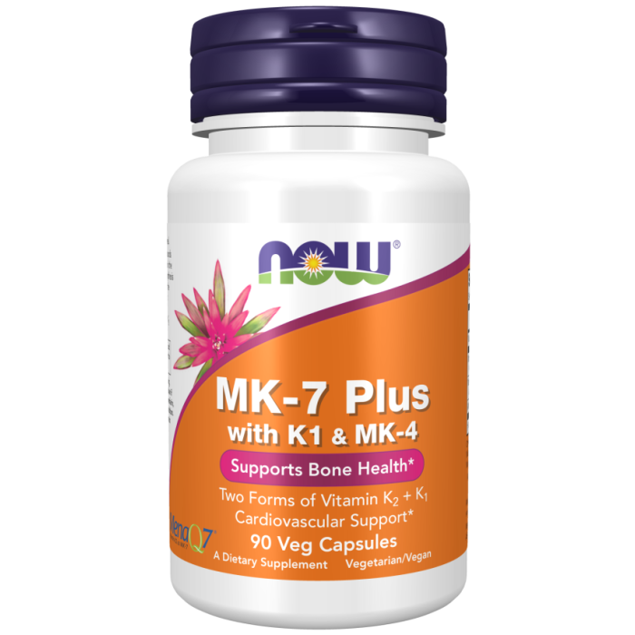 NOW Foods MK-7 Plus with K1 & MK-4 - 90 Veg Capsules