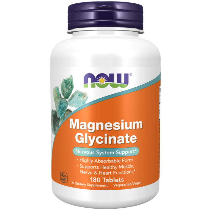 NOW Foods Magnesium Glycinate - 180 Tablets