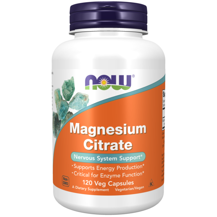 NOW Foods Magnesium Citrate - 120 Veg Capsules