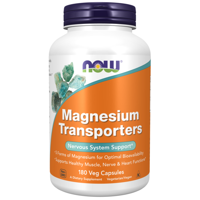 NOW Foods Magnesium Transporters - 180 Veg Capsules