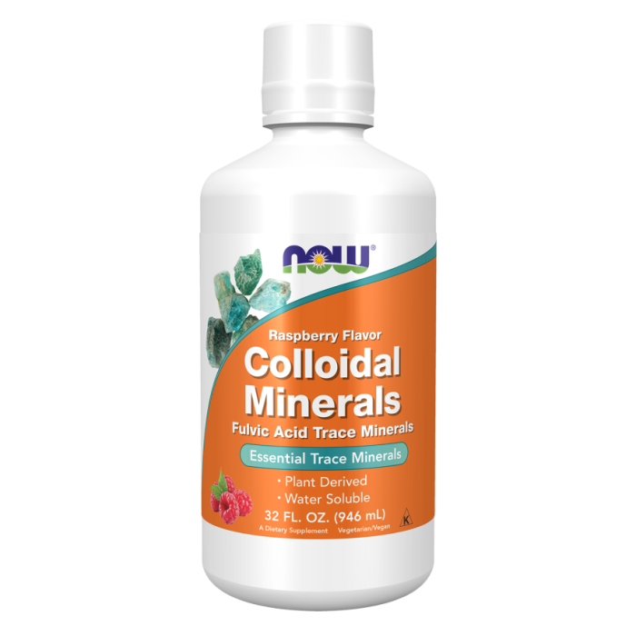 NOW Foods Colloidal Minerals, Raspberry Flavor Liquid - 32 fl. oz.