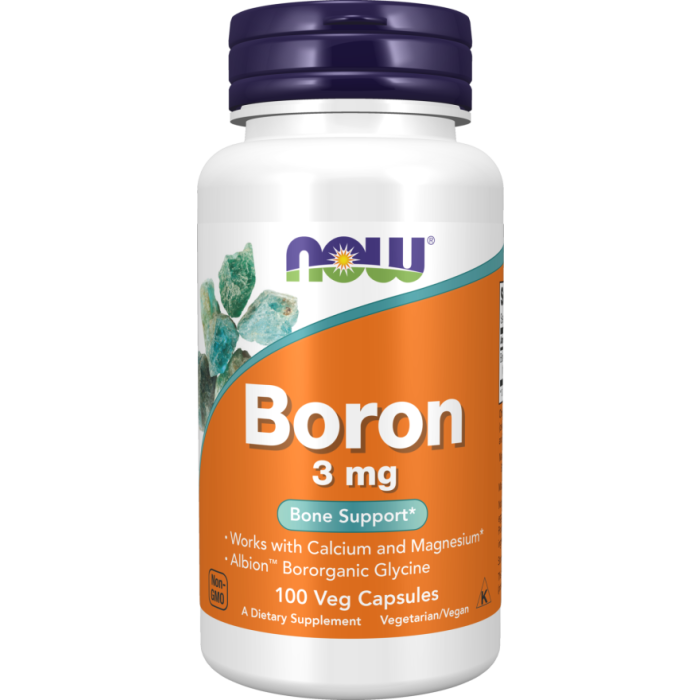 NOW Foods Boron 3 mg - 100 Veg Capsules