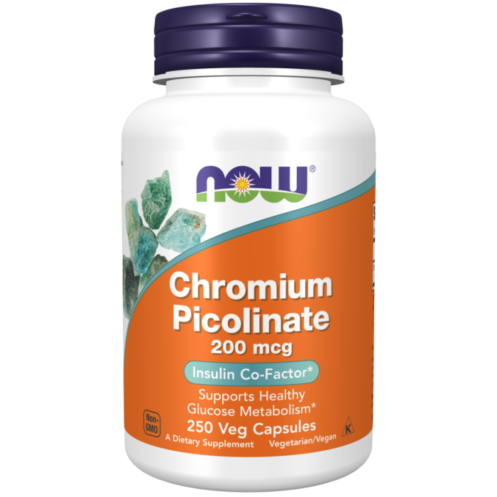 NOW Foods Chromium Picolinate 200 mcg - 250 Veg Capsules