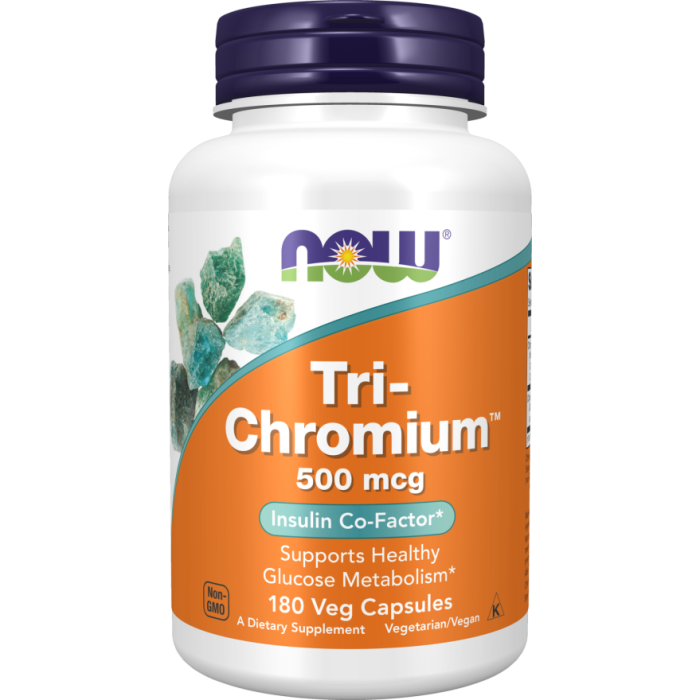 NOW Foods Tri-Chromium™ 500 mcg with Cinnamon - 180 Veg Capsules