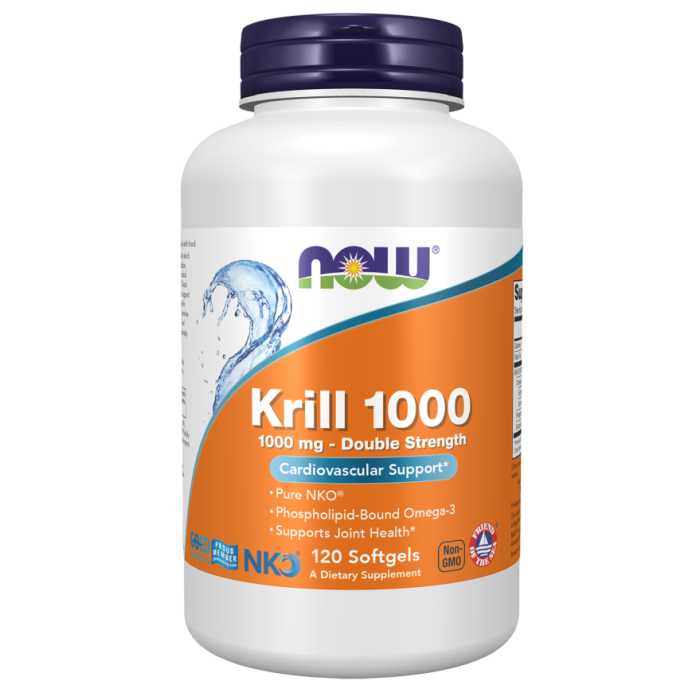 NOW Foods Krill 1000, Double Strength 1000 mg - 120 Softgels