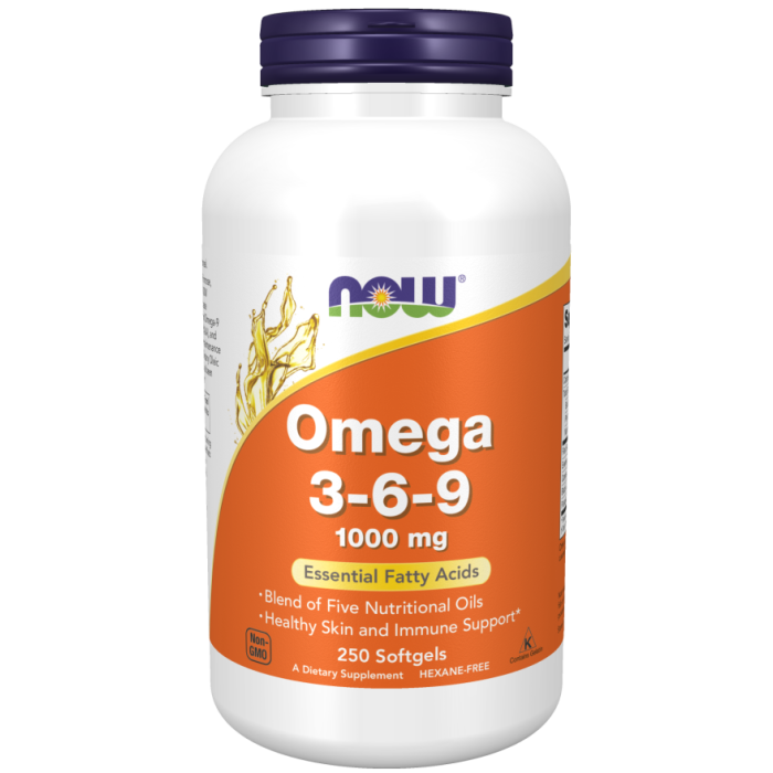 NOW Foods Omega 3-6-9 1000 mg - 250 Softgels