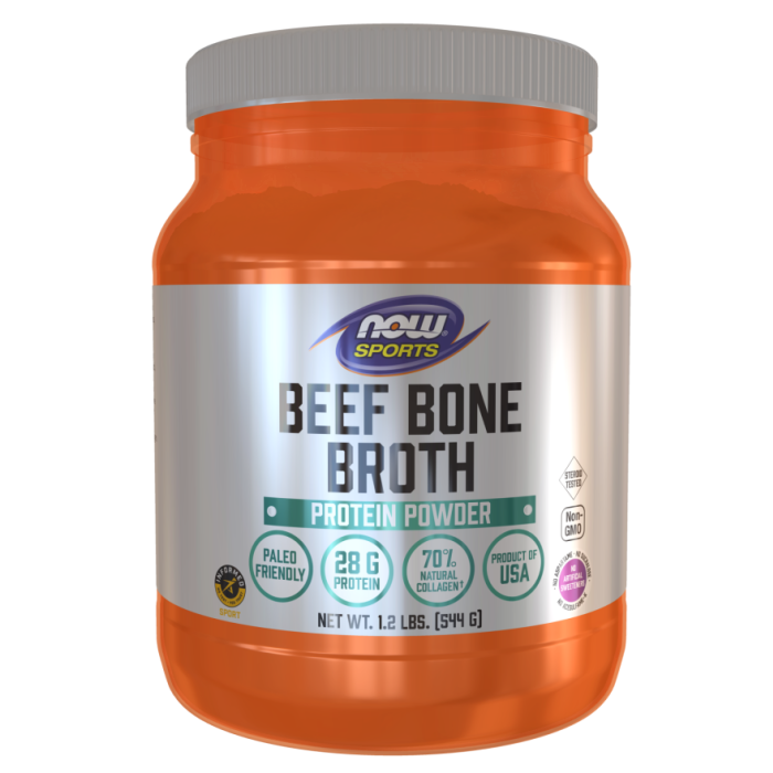 NOW Foods Bone Broth, Beef Powder - 1.2 Lbs.