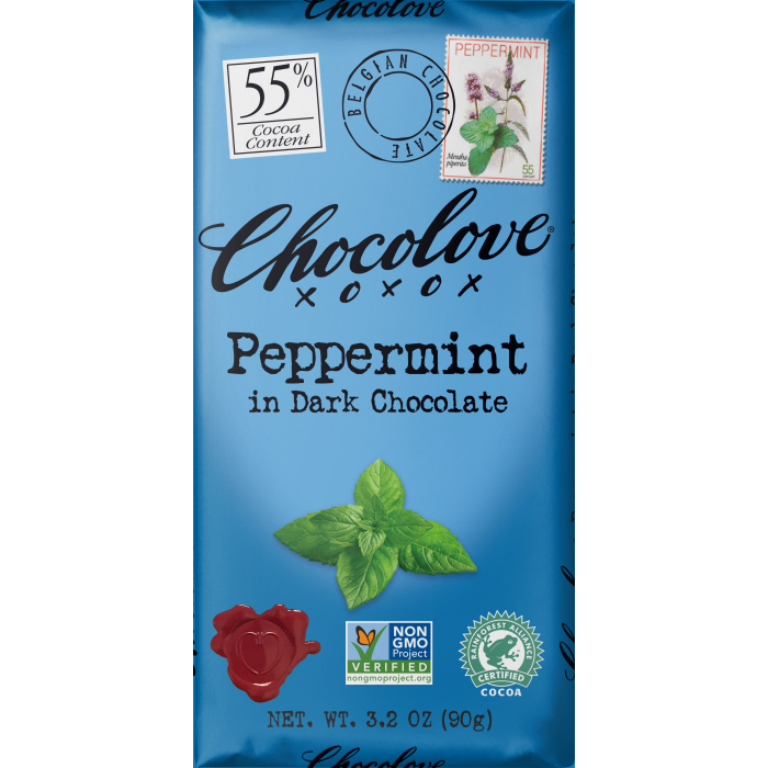 Chocolove Peppermint in Dark Chocolate, 3.2 oz.