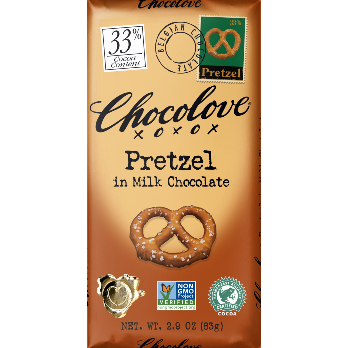 Chocolove Pretzel in Milk Chocolate, 2.9 oz.