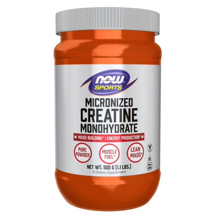 NOW Foods Creatine Monohydrate, Micronized Powder - 1.1 lbs. (500 g)