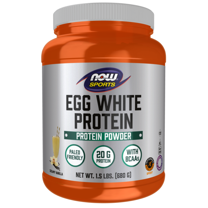 NOW Foods Egg White Protein, Creamy Vanilla Powder - 1.5 lbs.