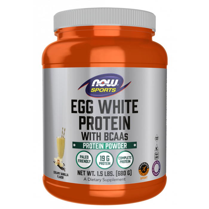 NOW Foods Egg White Protein, Creamy Vanilla Powder - 1.5 lbs.