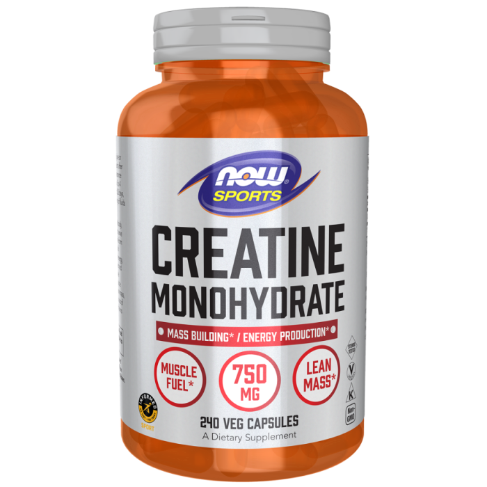 NOW Foods Creatine Monohydrate 750 mg - 240 Veg Capsules