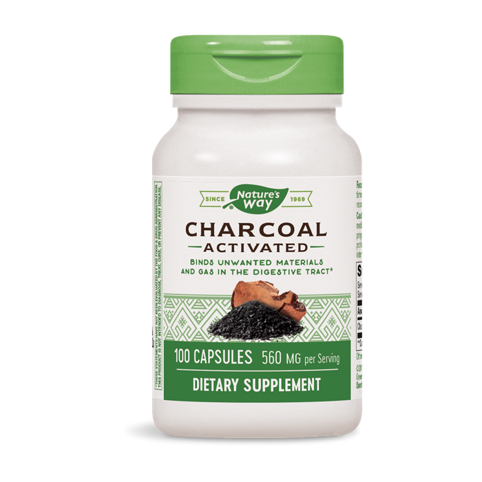 Nature's Way Activated Coconut Husk Charcoal, 100 Capsules