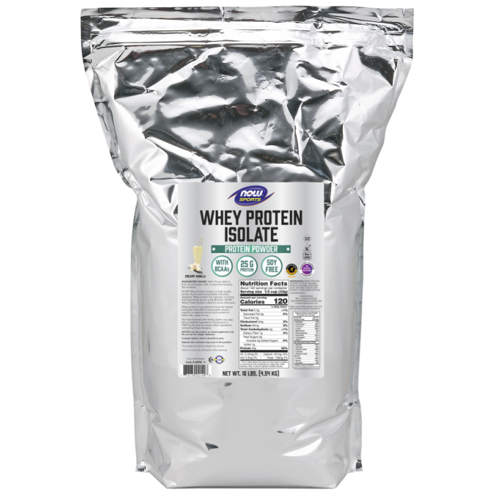 NOW Foods Whey Protein Isolate, Creamy Vanilla Powder - 10 Lbs.