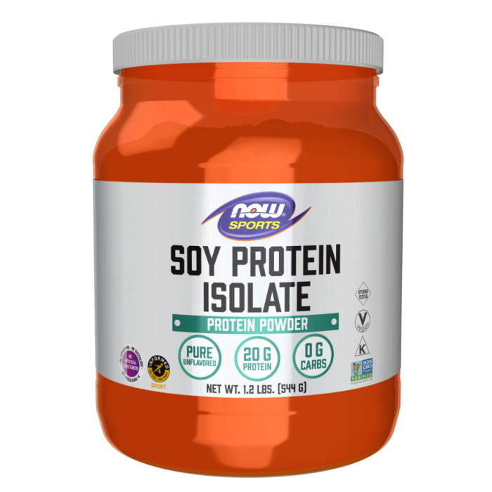 NOW Foods Soy Protein Isolate, Unflavored Powder - 1.2 lbs.