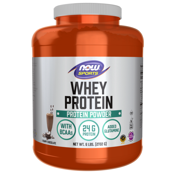 NOW Foods Whey Protein, Creamy Chocolate Powder - 6 lbs.