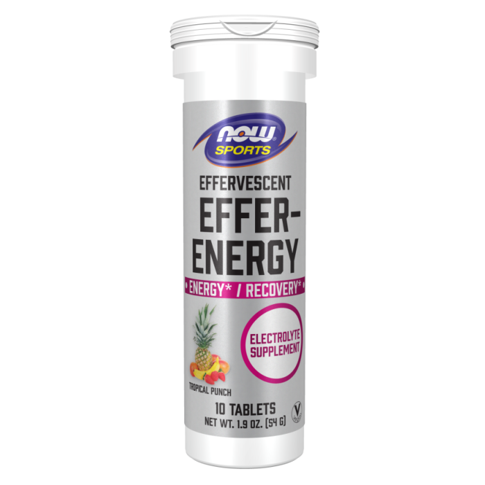 NOW Foods Effer-Energy Effervescent Tropical Punch - 10 Tablets/Tube