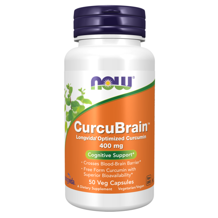 NOW Foods CurcuBrain™ 400 mg - 50 Veg Capsules