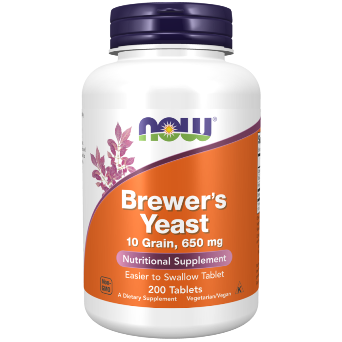 NOW Foods Brewer's Yeast 650 mg - 200 Tablets