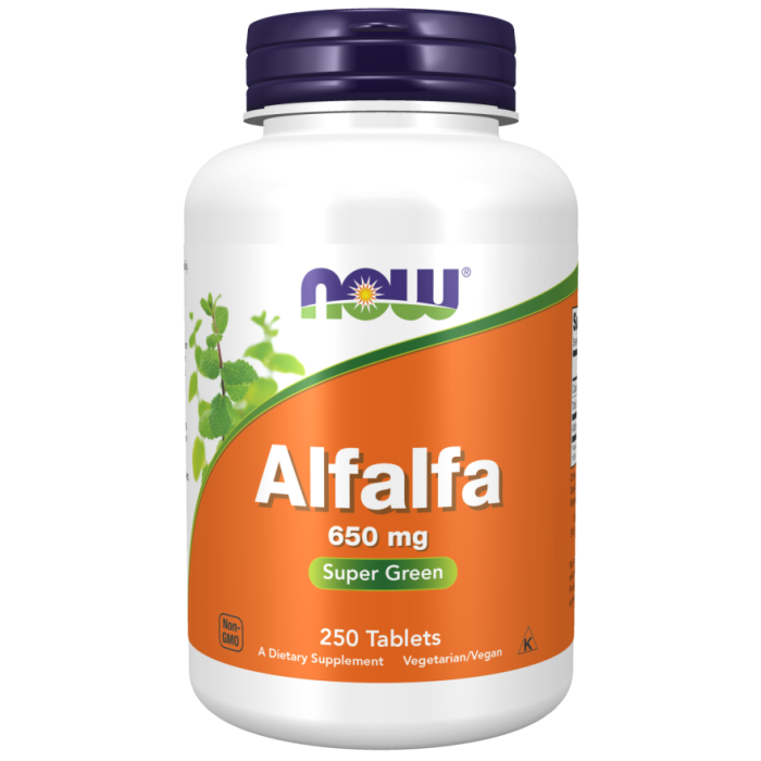 NOW Foods Alfalfa 650 mg - 250 Tablets