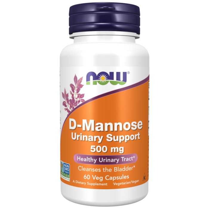 NOW Foods D-Mannose Urinary Support 500 mg - 60 Veg Capsules