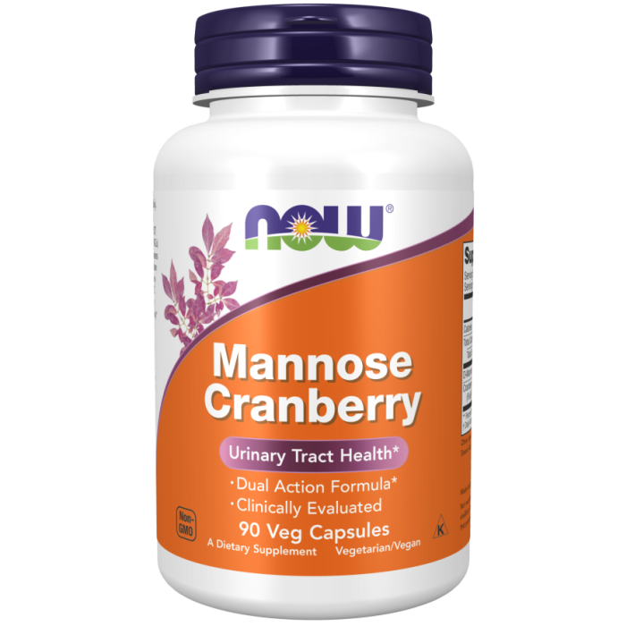 NOW Foods Mannose Cranberry - 90 Veg Capsules