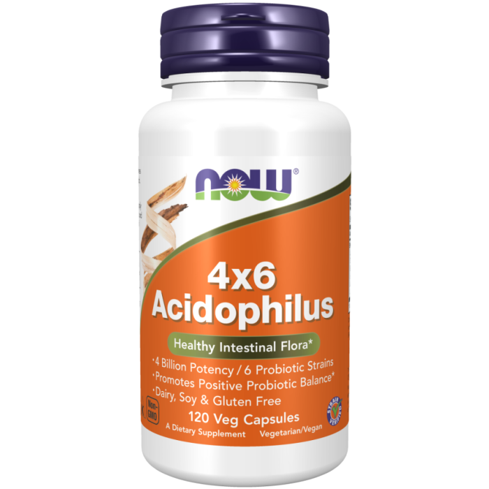 NOW Foods Acidophilus 4x6 - 120 Veg Capsules