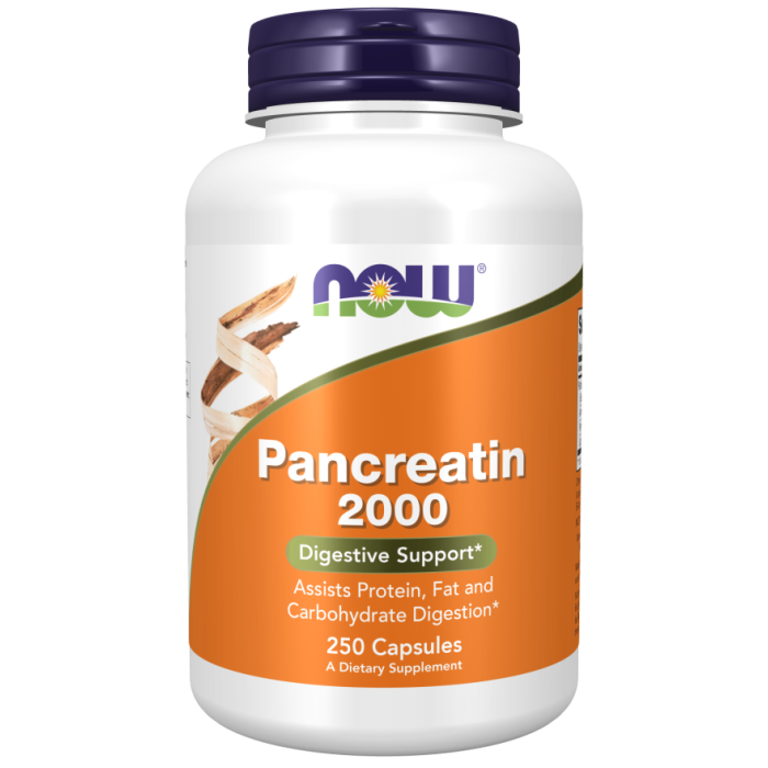 NOW Foods Pancreatin 2000 - 250 Capsules